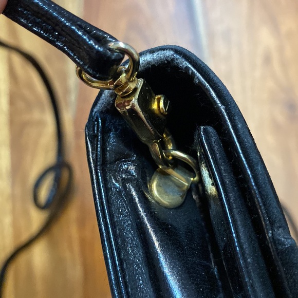 Vtg - Ro-el purse - crossbody handbag - black velvet/leather a made in Montreal - Picture 7 of 8